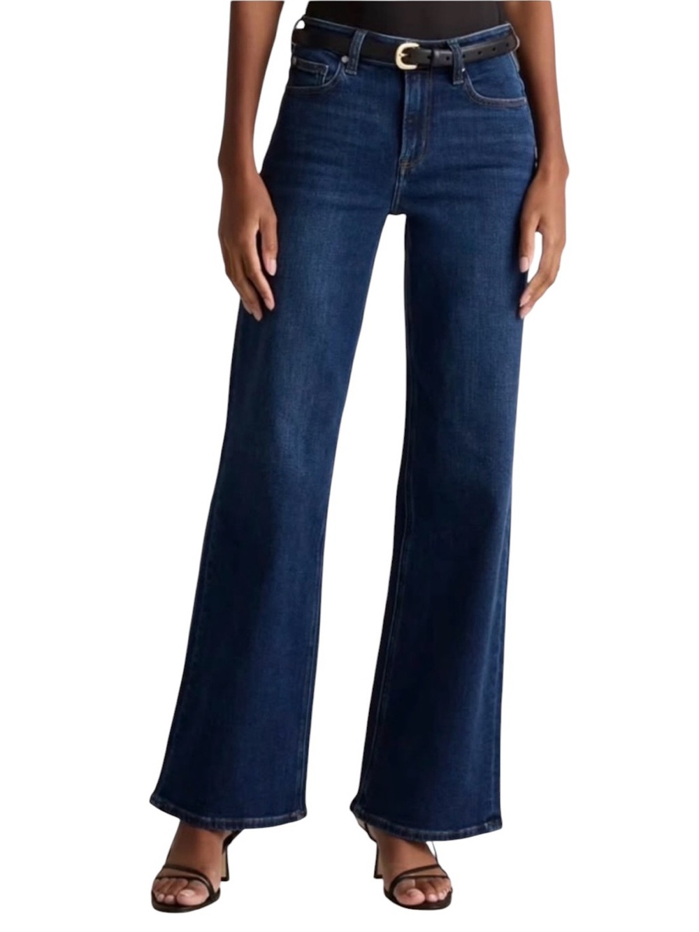 Quince Bella stretch wide leg jeans deep sea blue size 27 excellent condition